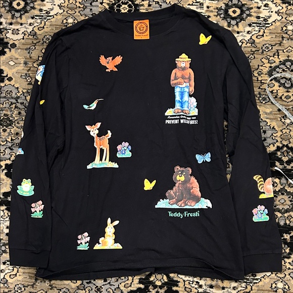 Teddy Fresh Black Sweatshirt with Colorful Animal Graphics - Picture 1 of 4